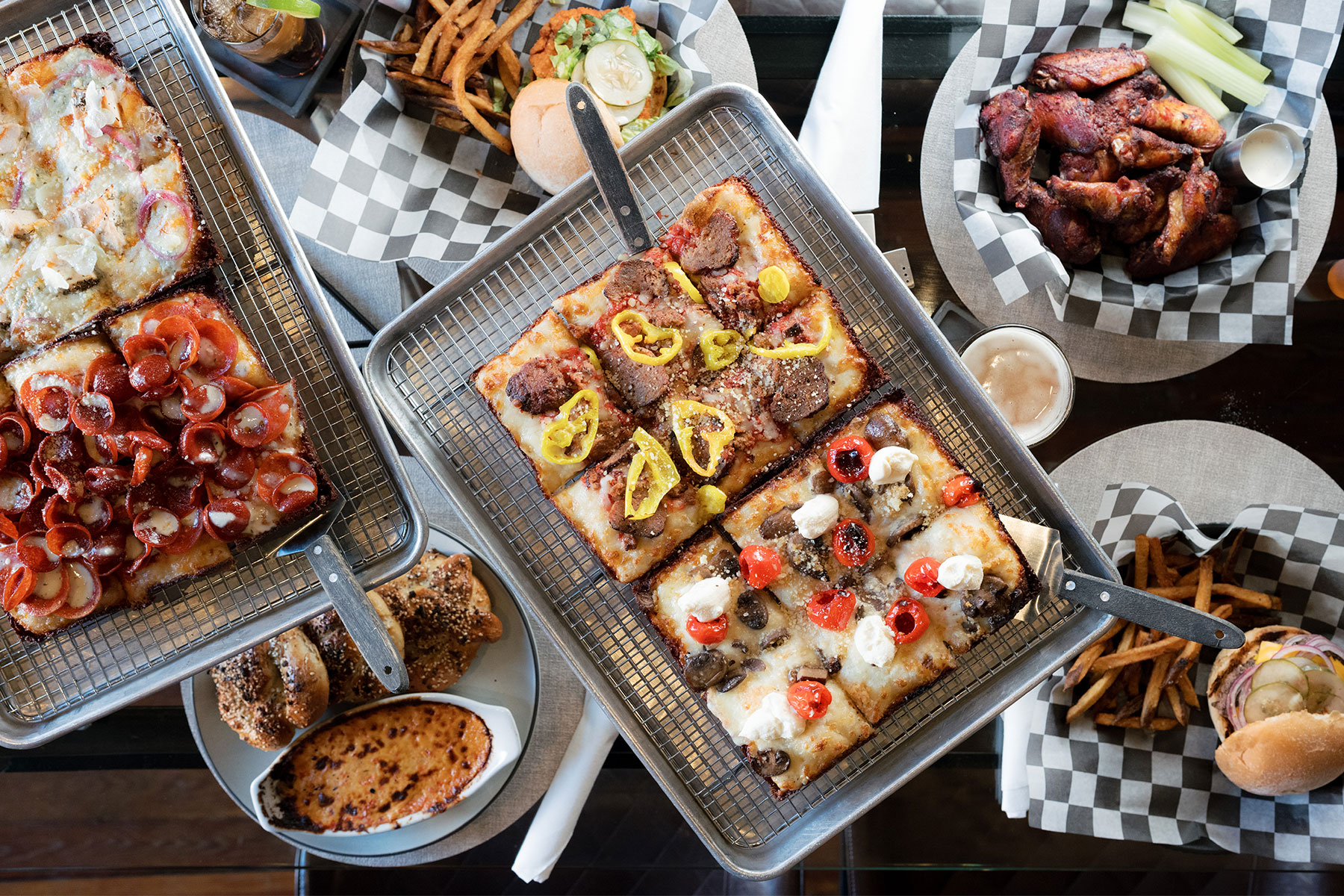 Trays And Plates Of Food